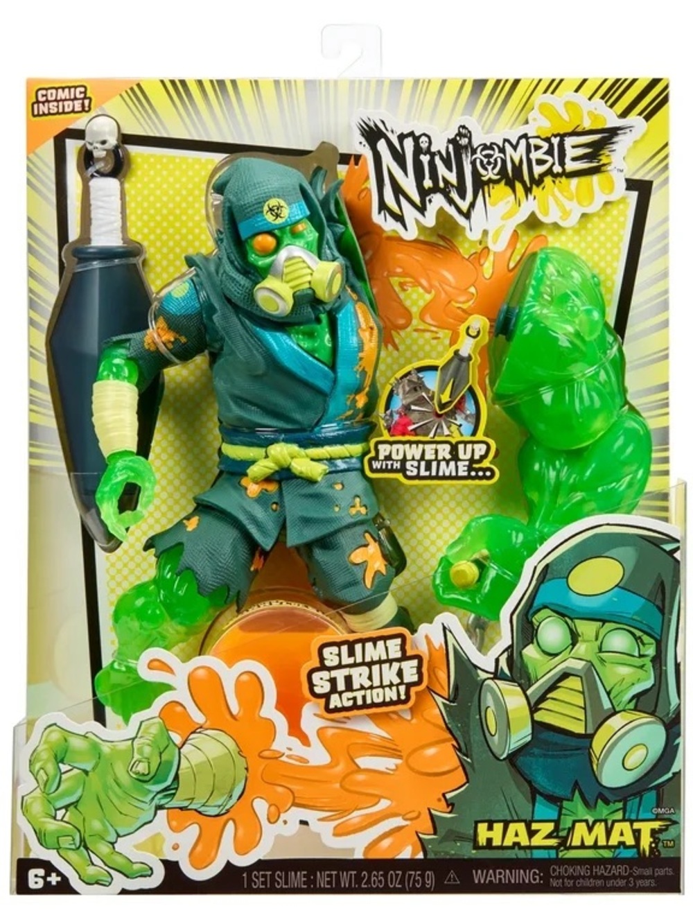 🆕 Ninjombie Haz Mat Ninja Zombie With Slime Interchangeable Action Figure